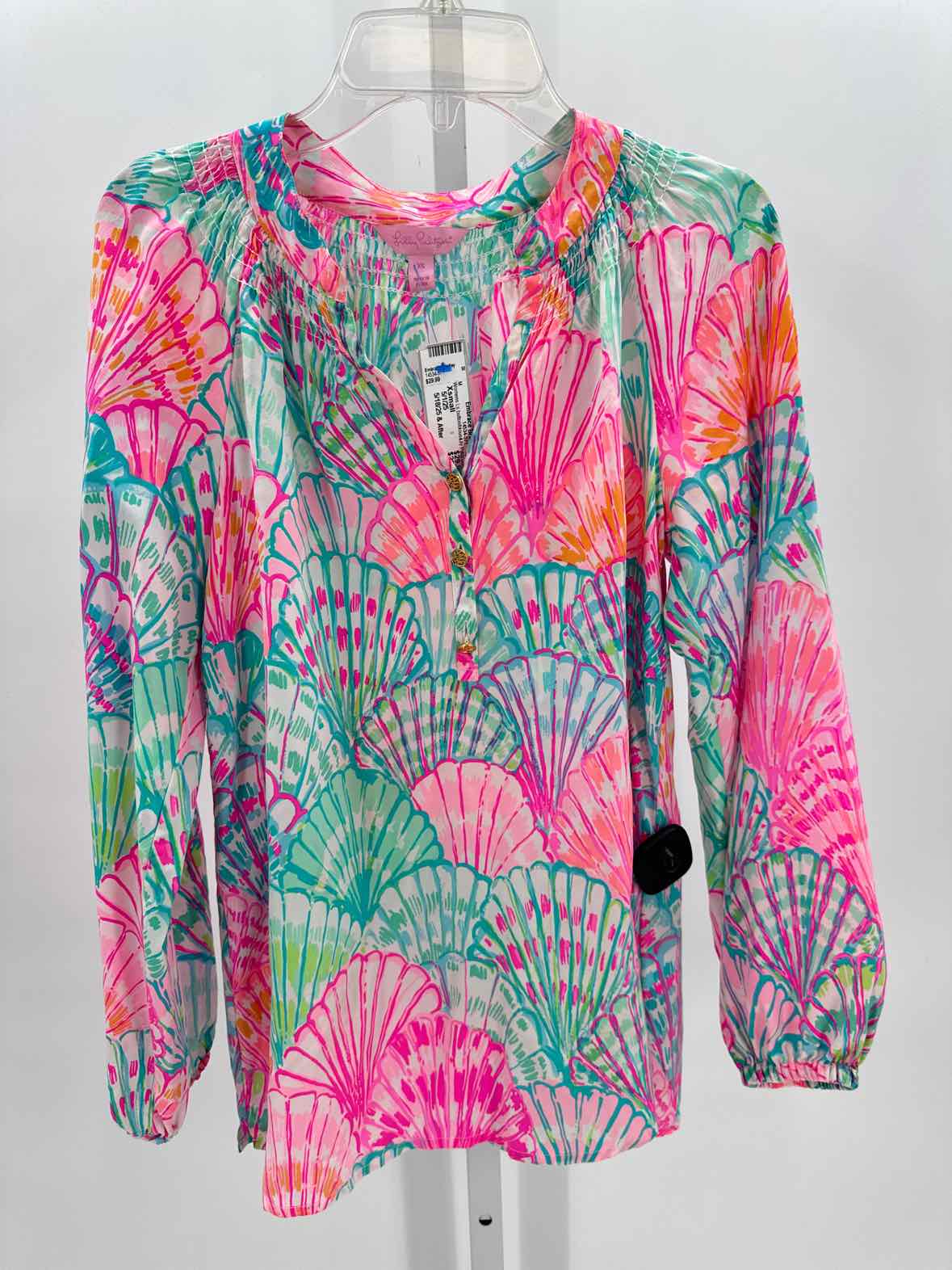 Lily Pulitzer Blue Women Size Xsmall Womens Ls button/blouse