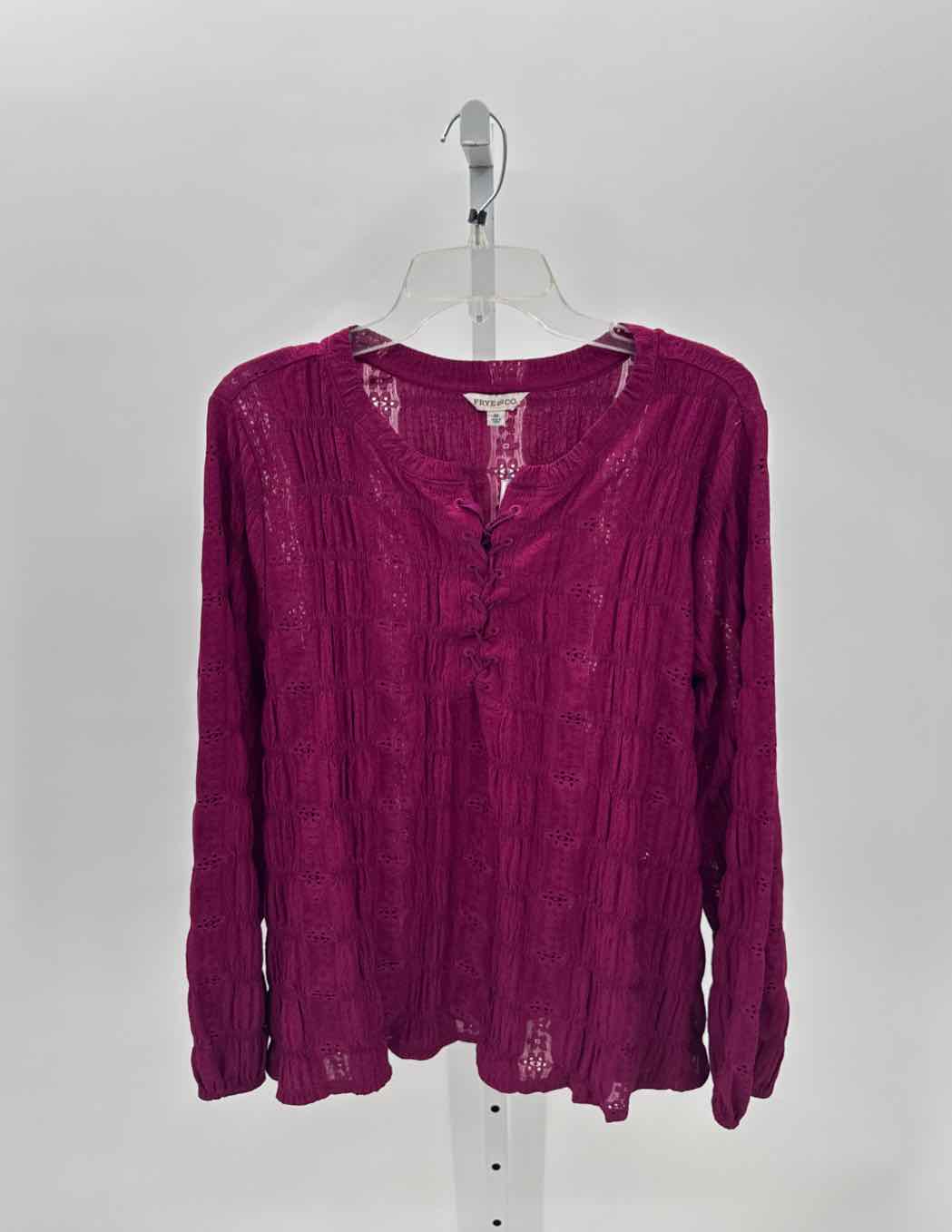 Frye and Co Purple Women Size 1X Womens Ls button/blouse
