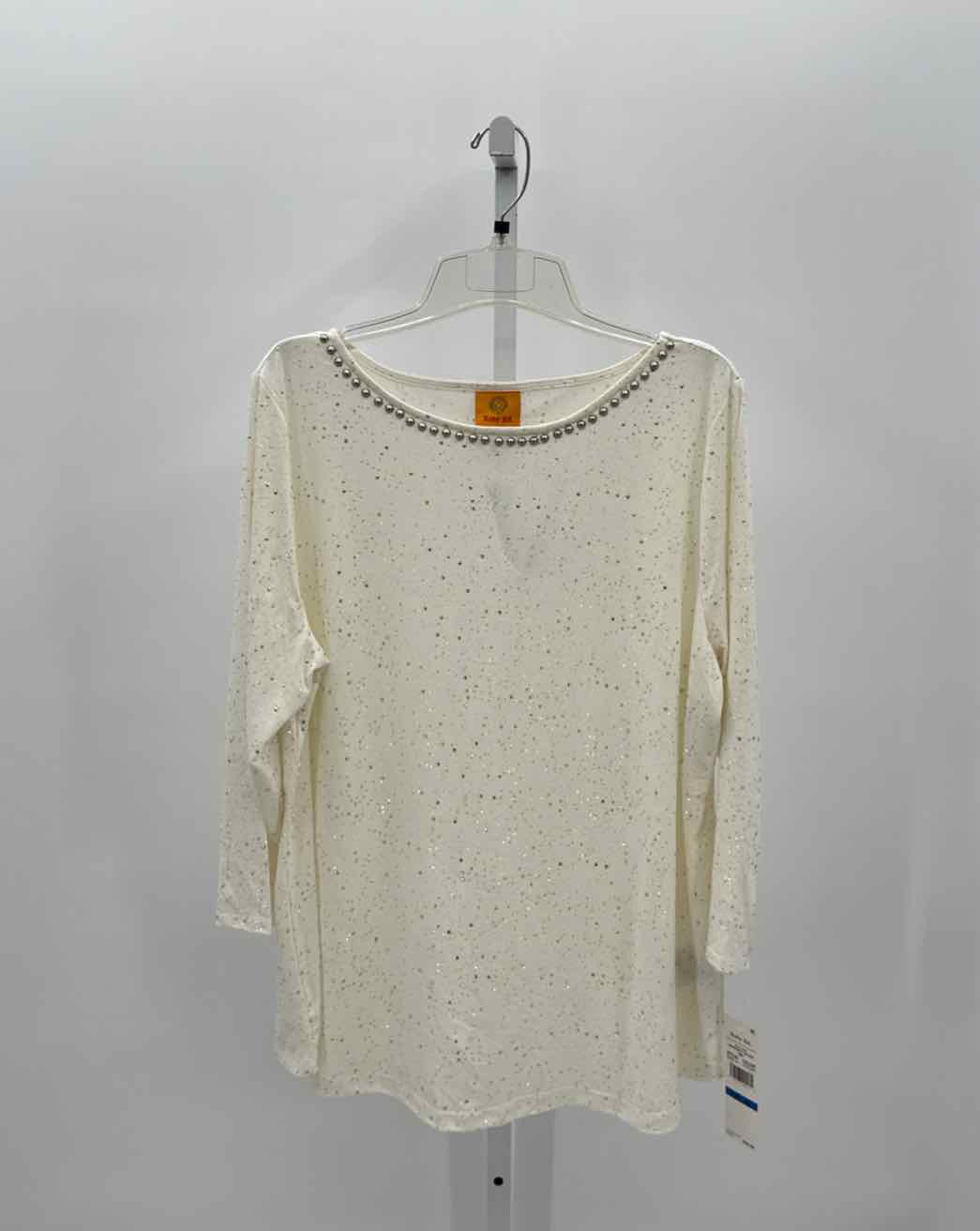 Ruby Rd Ivory Women Size Xlarge Womens 3/4 button/blouse