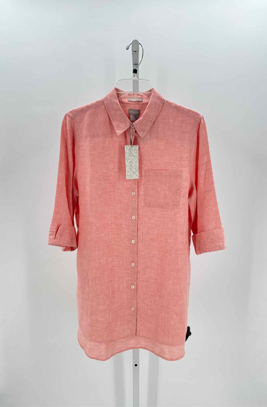 Chicos Red Women Size 1 Womens 3/4 button/blouse