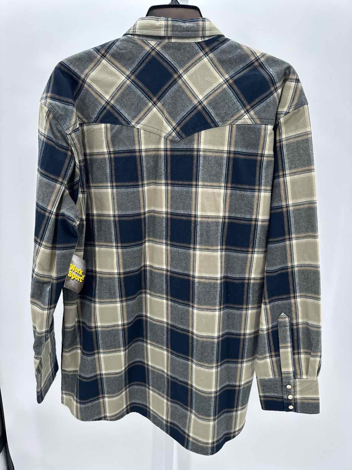 Work N Sport blue/green Mens Size XLarge Mens Ls button