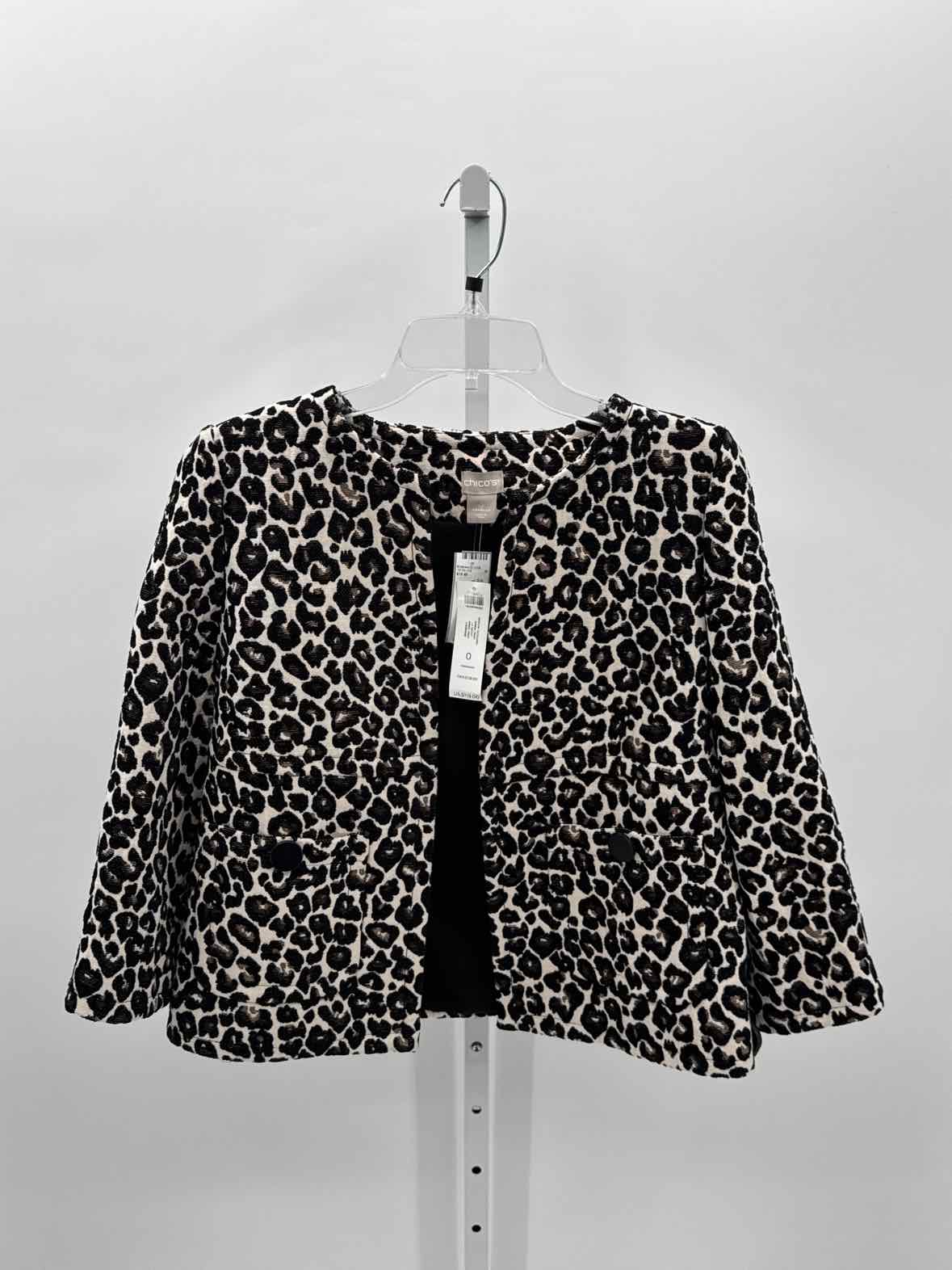 Chicos Animal Print Women Size 0 Womens Blazer