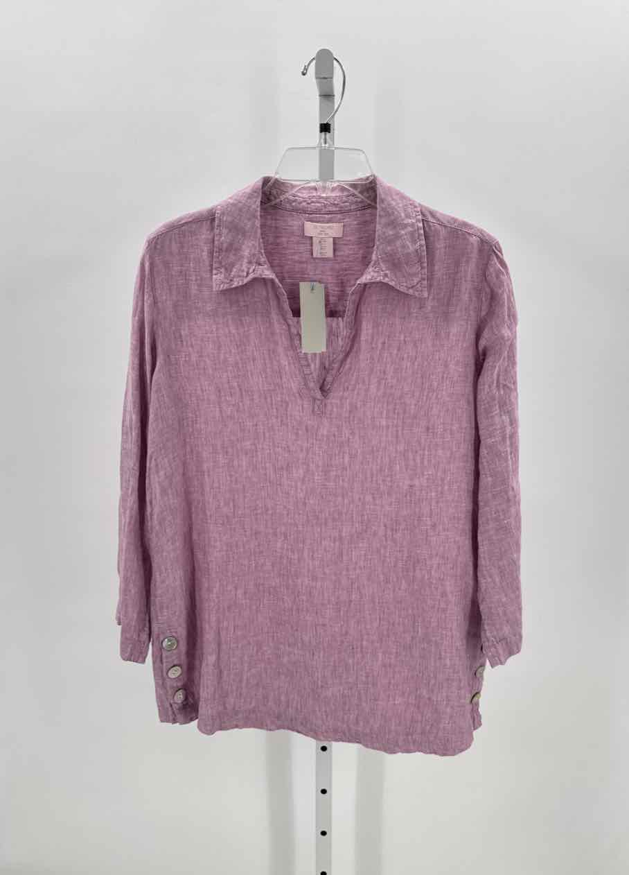 St Tropez Purple Women Size Small Womens Ls button/blouse