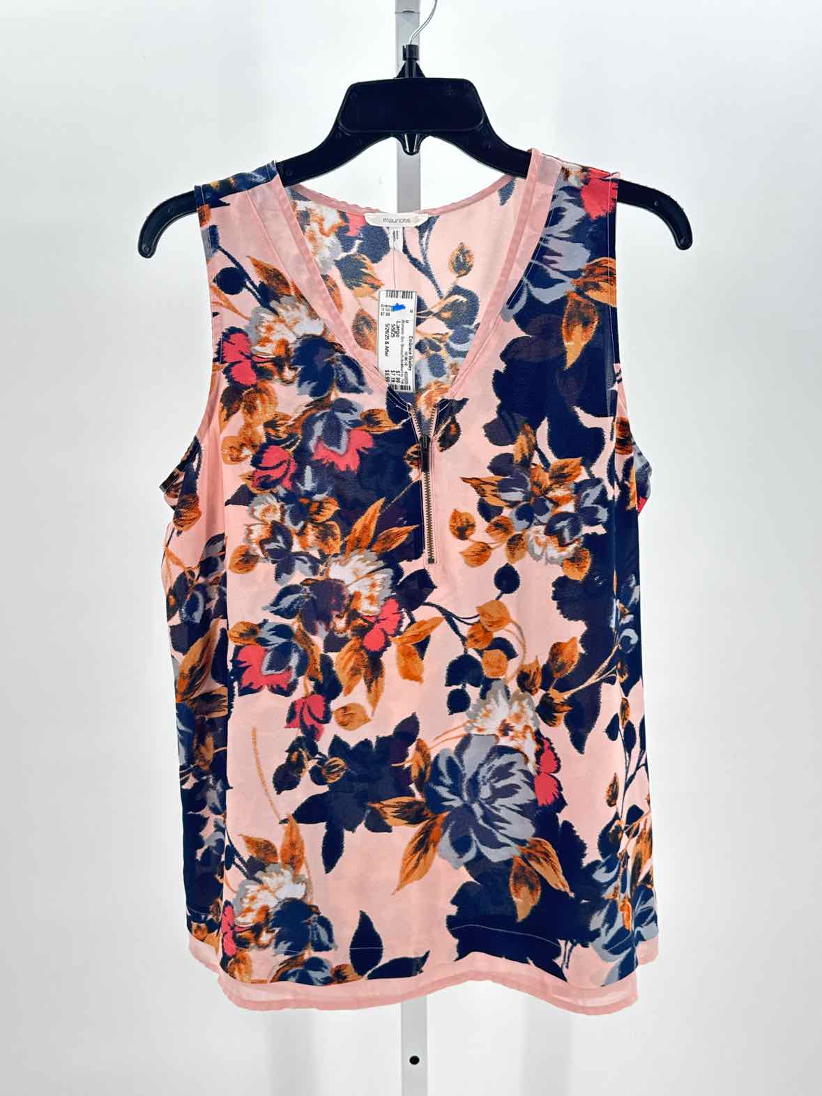 Maurices Pink Women Size Large Womens Slvs Blouse/Button