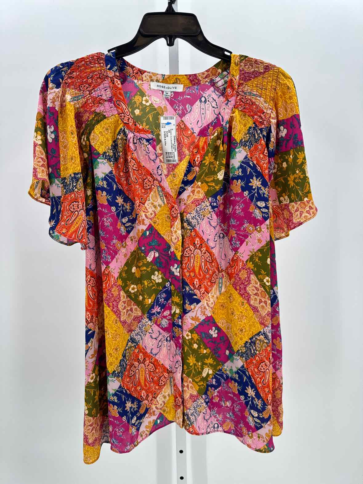 Rose & Olive Multi Women Size 3X Womens Ss button/blouse