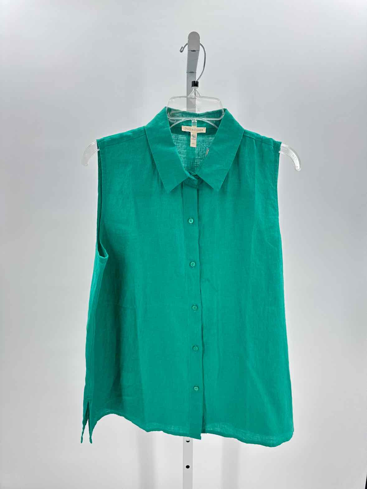 Eileen Fisher Green Women Size Medium Womens 3/4 button/blouse