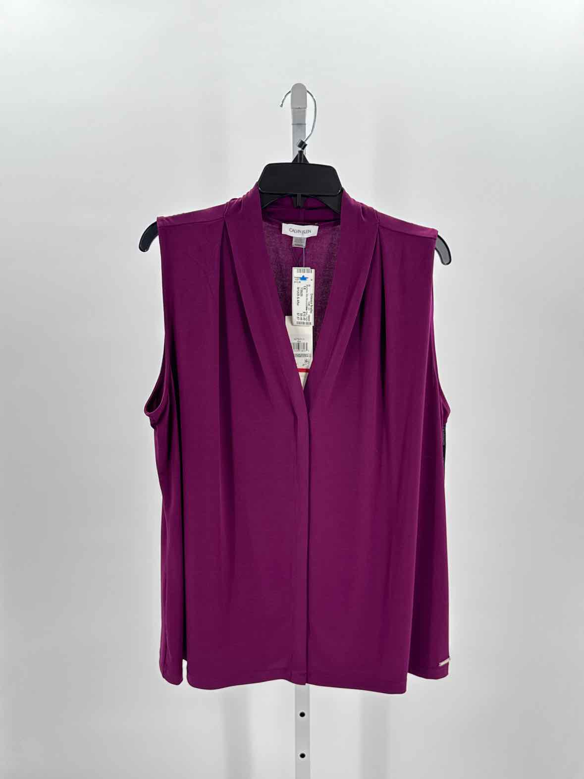 Calvin Klein Purple Women Size 1X Womens Slvs Blouse/Button