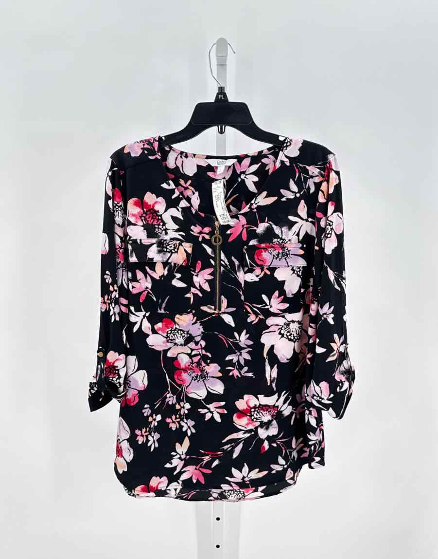 Croft & Barrow Black Women Size Large Womens 3/4 button/blouse
