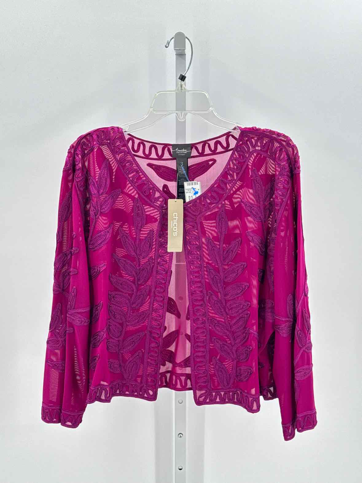 Chicos Fuchsia Women Size 3 Womens Blazer