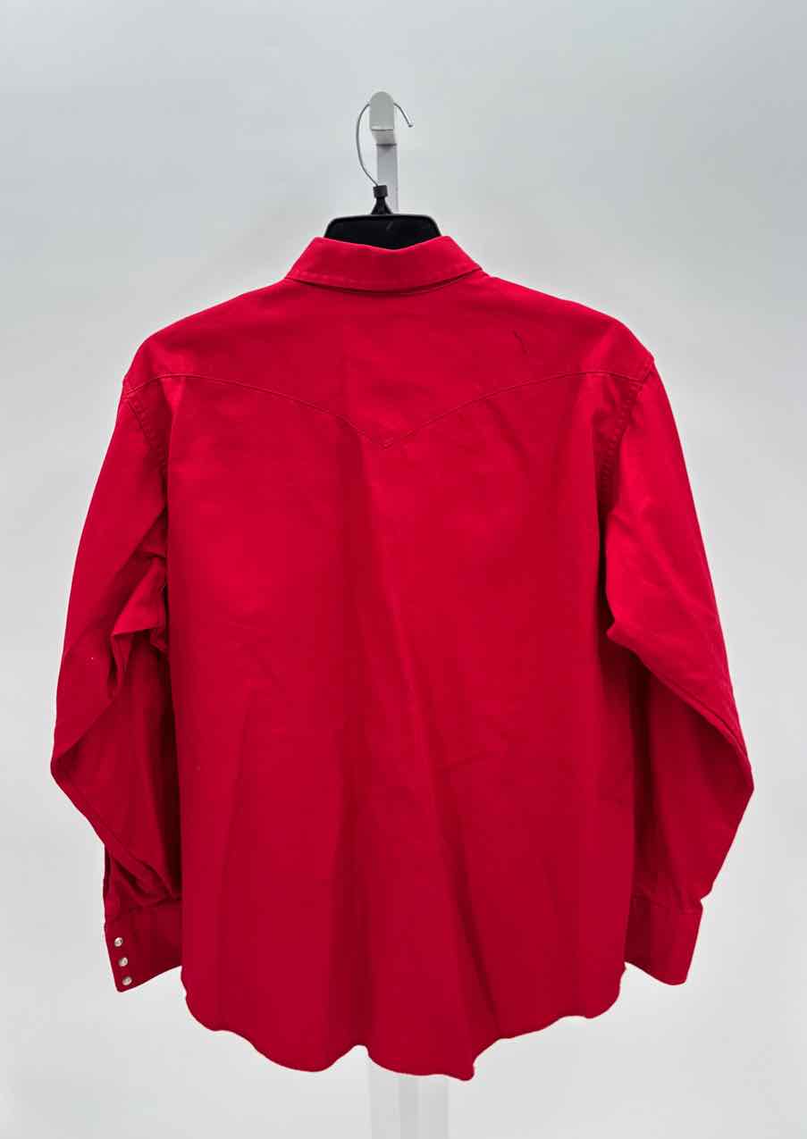 Wrangler Red Mens Size XLarge Mens Ls button