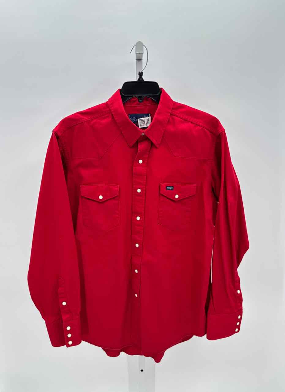 Wrangler Red Mens Size XLarge Mens Ls button