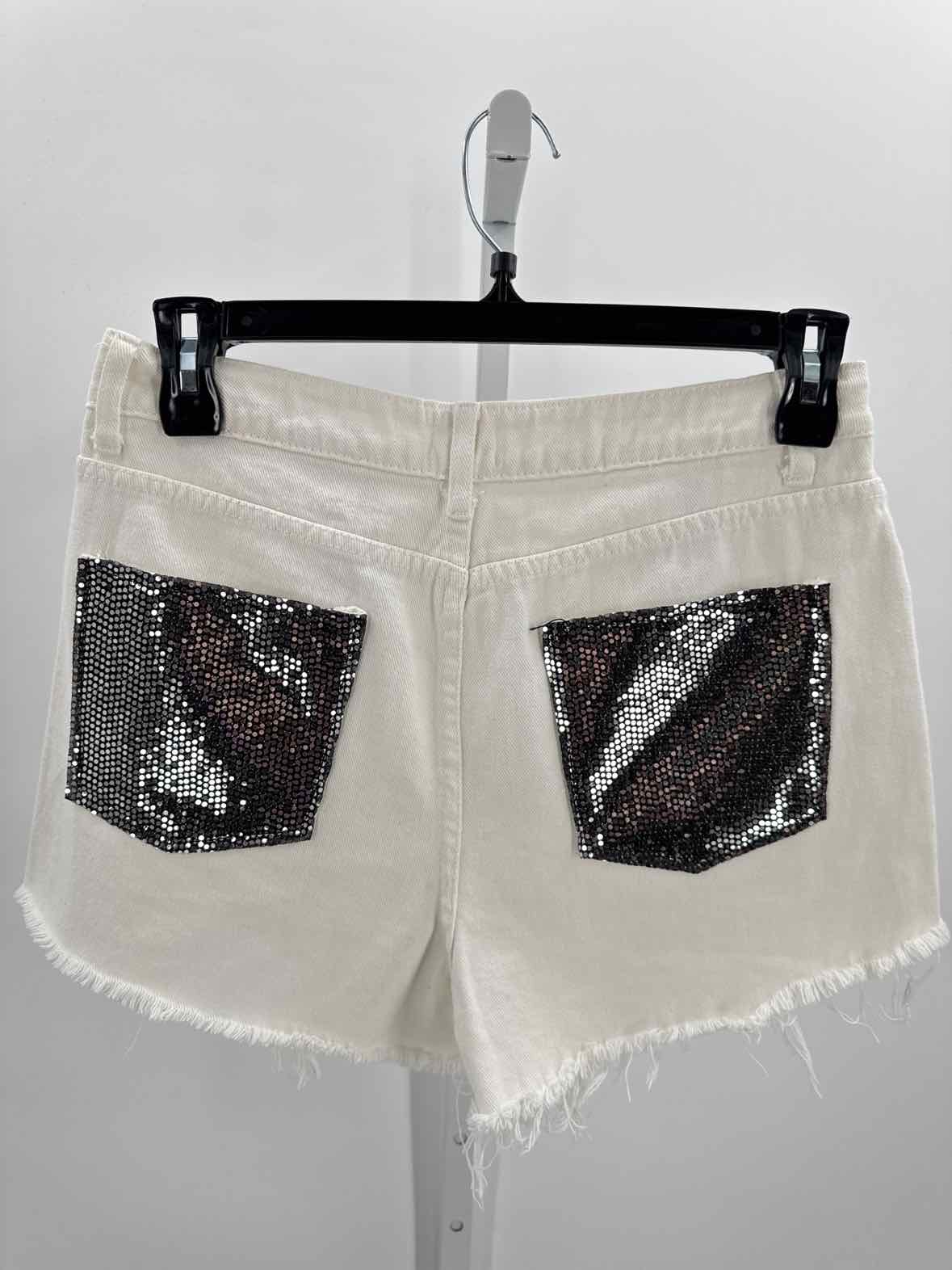 Blue Buttercup White Women Size 11 Jrs Shorts