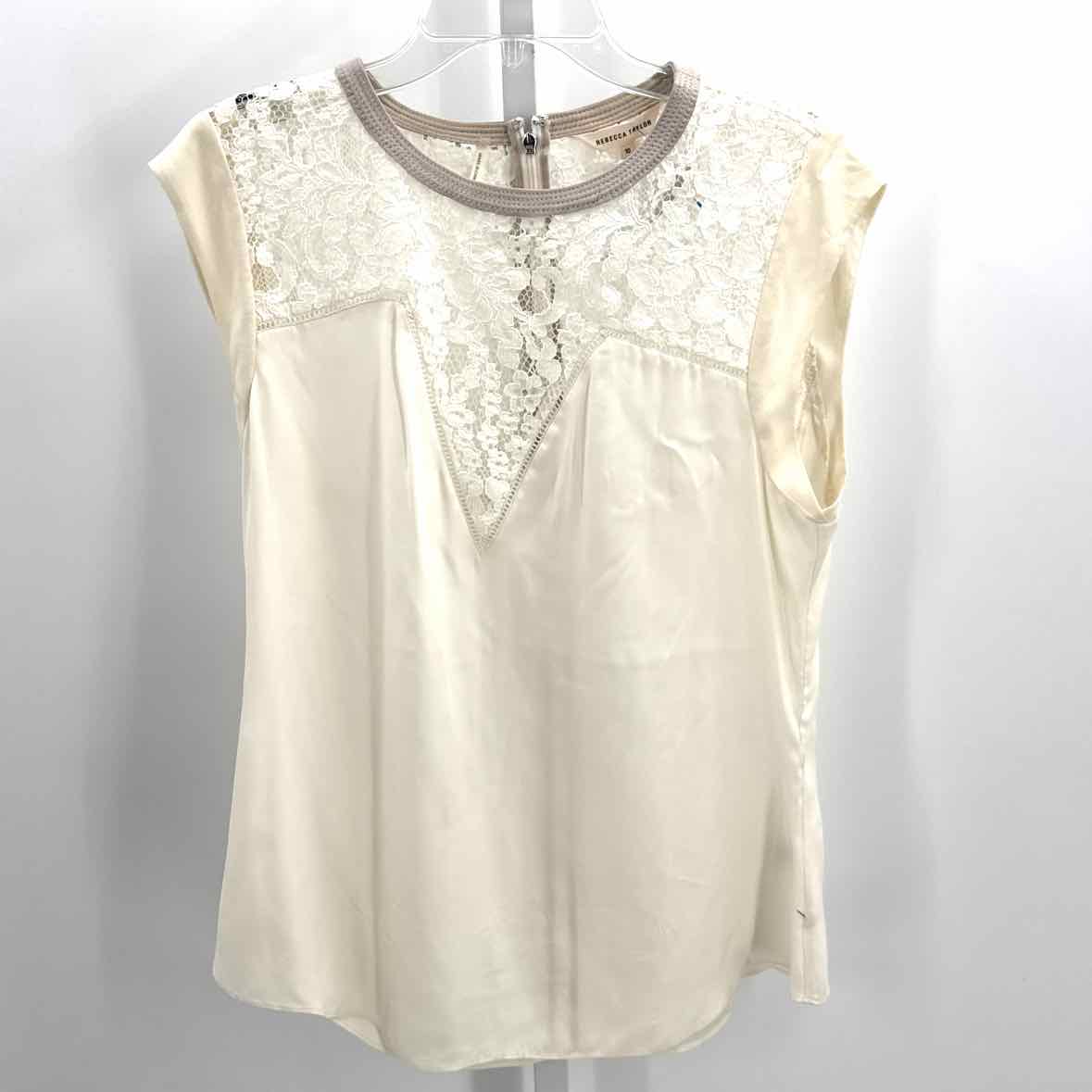 Rebecca Taylor Cream Women Size Medium Womens Ss button/blouse