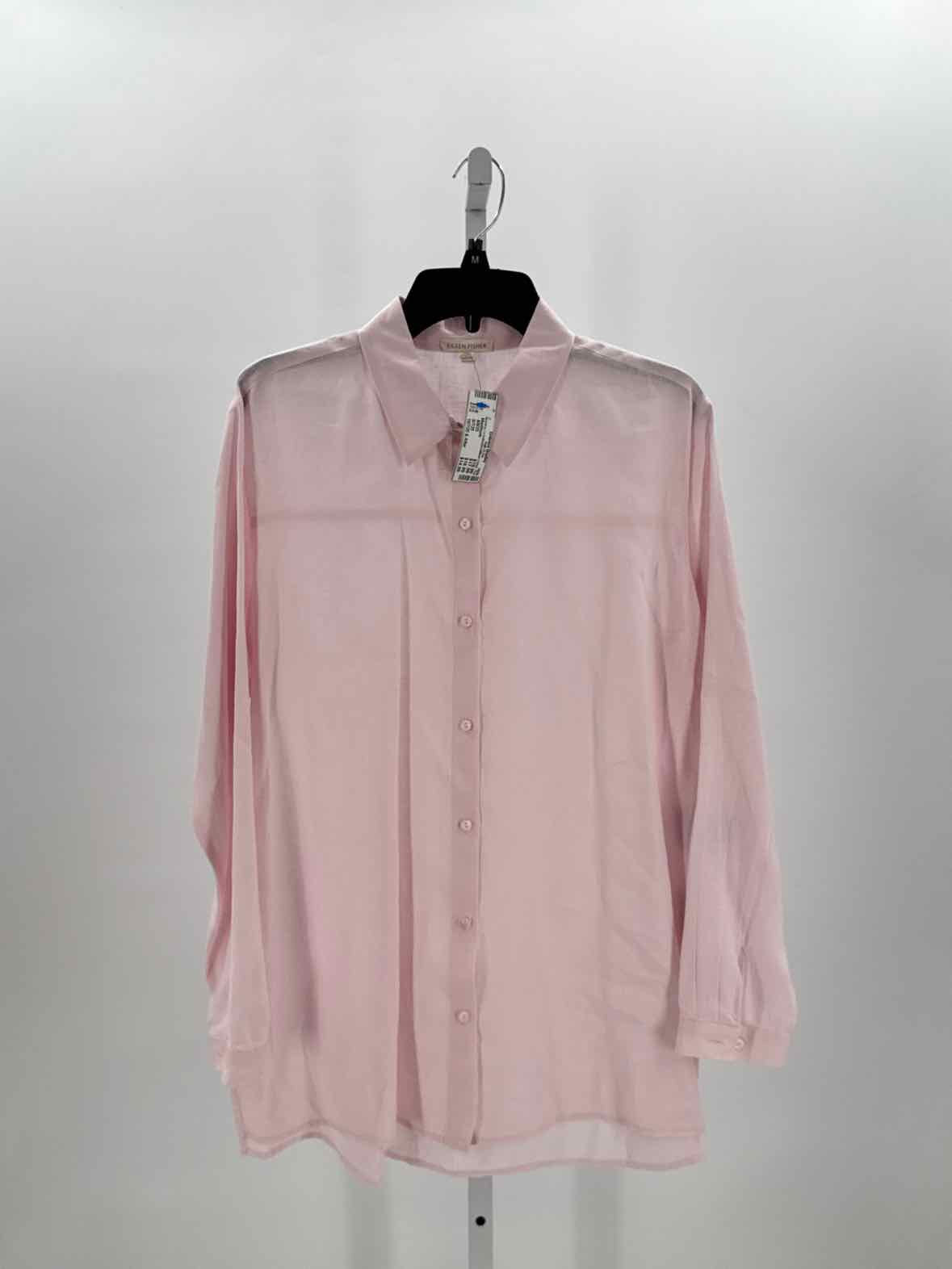 Eileen Fisher Pink Women Size Medium Womens Ls button/blouse