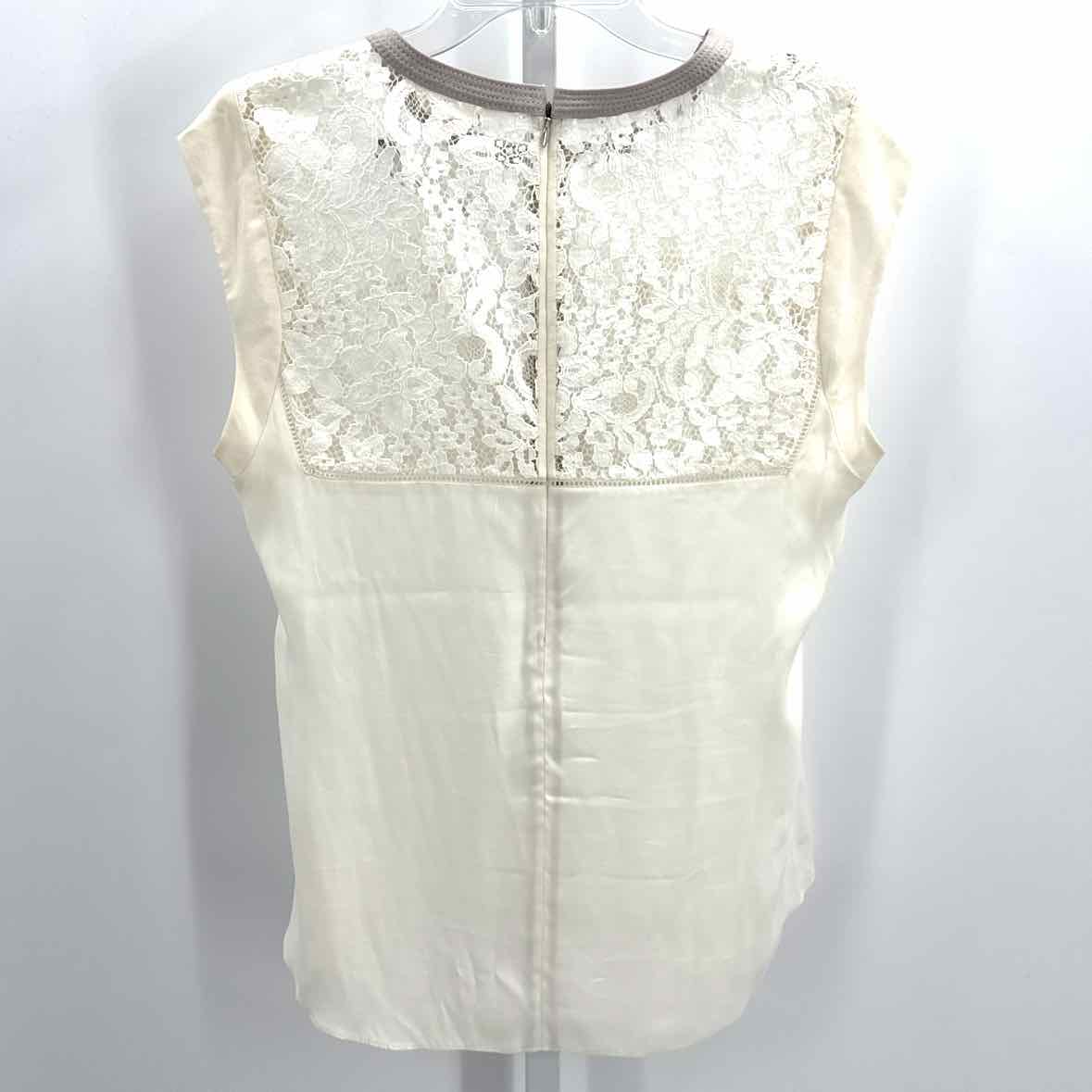Rebecca Taylor Cream Women Size Medium Womens Ss button/blouse